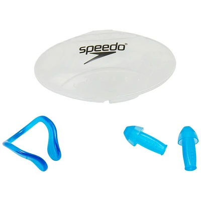 Speedo Unisex Combo Nose Clip and Ear Plug With Case - Blue
