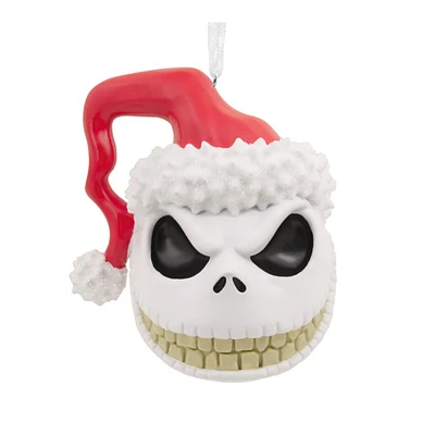 Hallmark Ornaments Disney Tim Burton's The Nightmare Before Christmas Christmas Tree Ornament - Jack Skellington's Head in Santa Hat