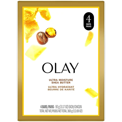 Olay Ultra Moisture Bar Soap with Shea Butter - 4 x 90g