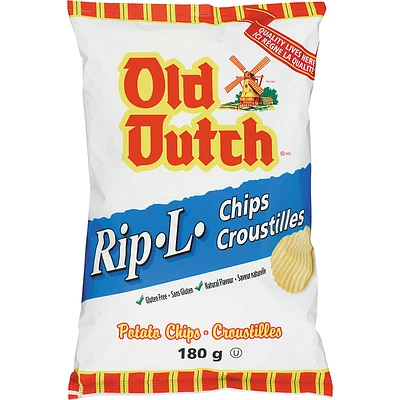Old Dutch Rip-L Potato Chips - Original - 180g