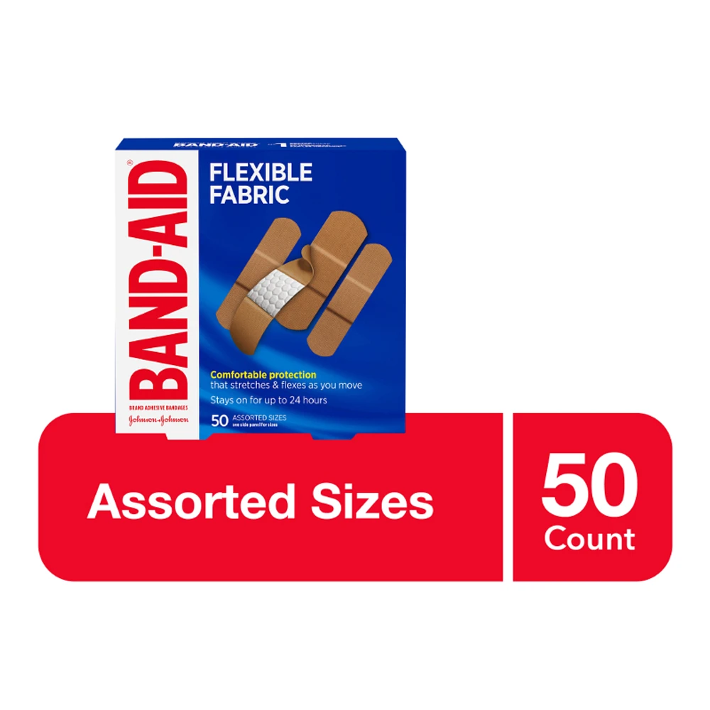 BAND-AID Flexible Fabric Family Pack Bandages - 50's