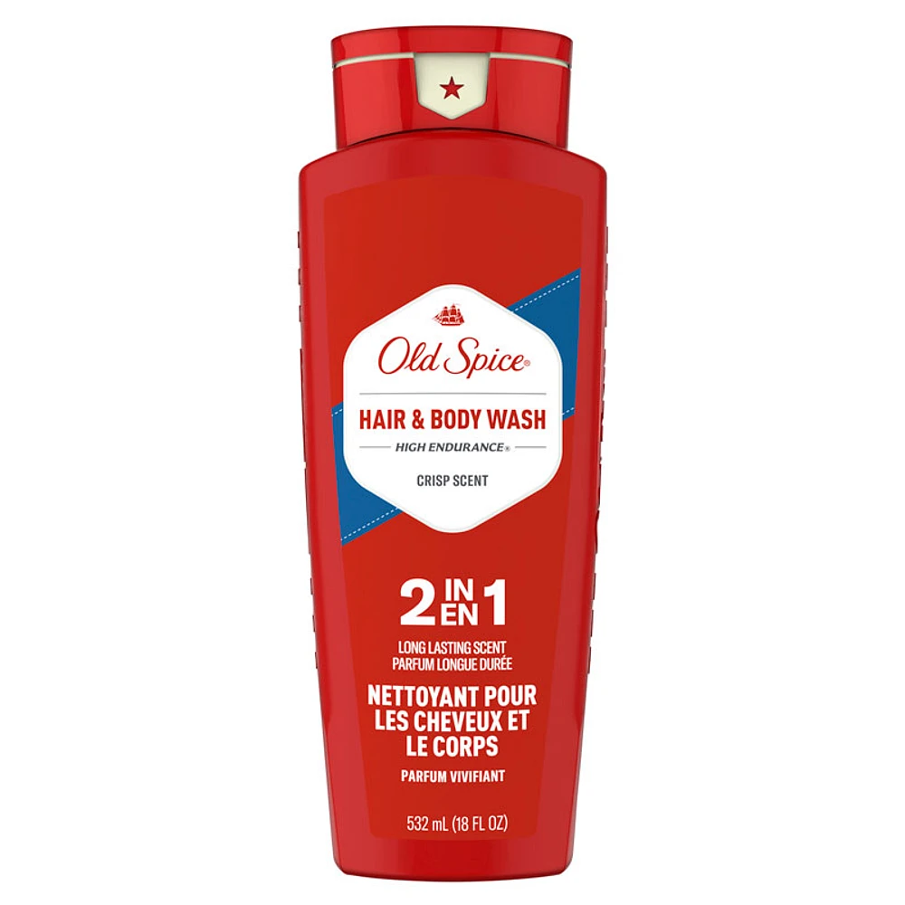 Old Spice High Endurance Hair and Body Wash - Crisp Scent - 532ml