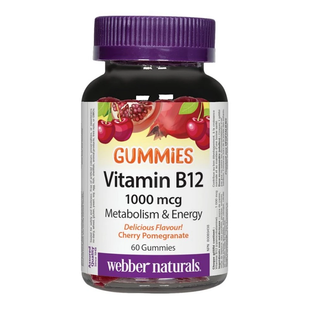 Webber Naturals Vitamin B12 Gummies - 1000mcg - 60s