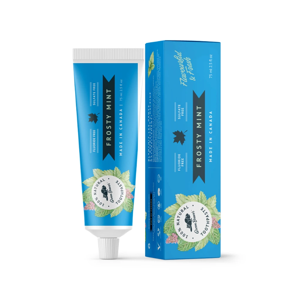 The Green Beaver 100% Natural Toothpaste - Frosty Mint - 75ml