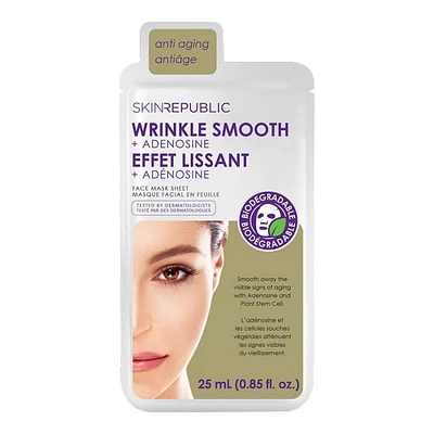 Skin Republic Anti-Aging Wrinkle Smooth + Adenosine Sheet Mask - 25ml
