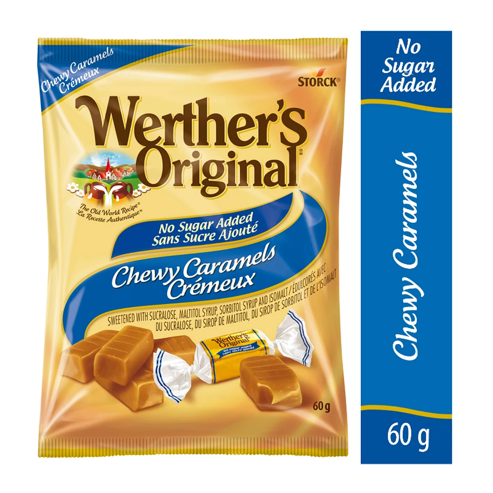 Werther's Original No Sugar Added Chewy Caramels - 60g