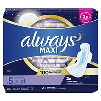 Always Maxi Sanitary Pads - Extra Heavy Overnight - Size 5 - 36's