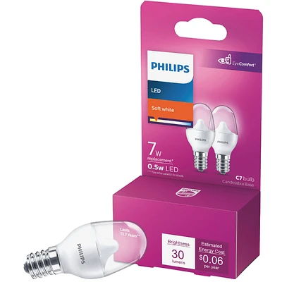 Philips E12 LED Light Bulb - 7w - Soft White