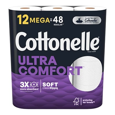 Cottonelle Ultra Comfort Toilet Paper - 12 Mega Rolls
