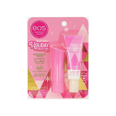 EOS Limited Edition Holiday Collection Lip Balm Gift Set - Strawberry Cheer - 2 piece