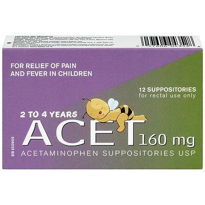 Acet 160mg Child Suppositories - 12's