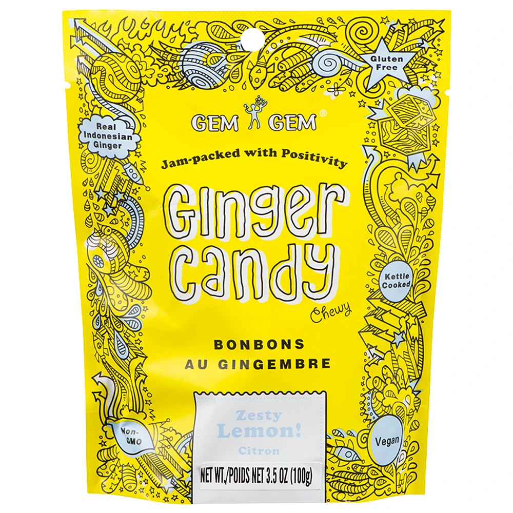 GEM GEM Ginger Candy - Zesty Lemon - 99g