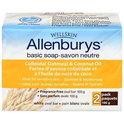 Allenburys Basic Soap Colloidal Oatmeal & Coconut Oil - 2 x 100g