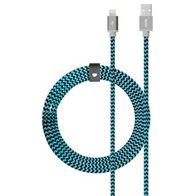 Logiix Piston Connect Braided Lightning Cable - Blue/Black - LGX12657