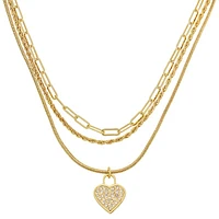 Steve Madden Heart Necklace Set - Crystal