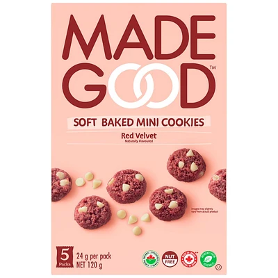 Made Good Soft Baked Mini Cookies - Red Velvet - 5pk/120g