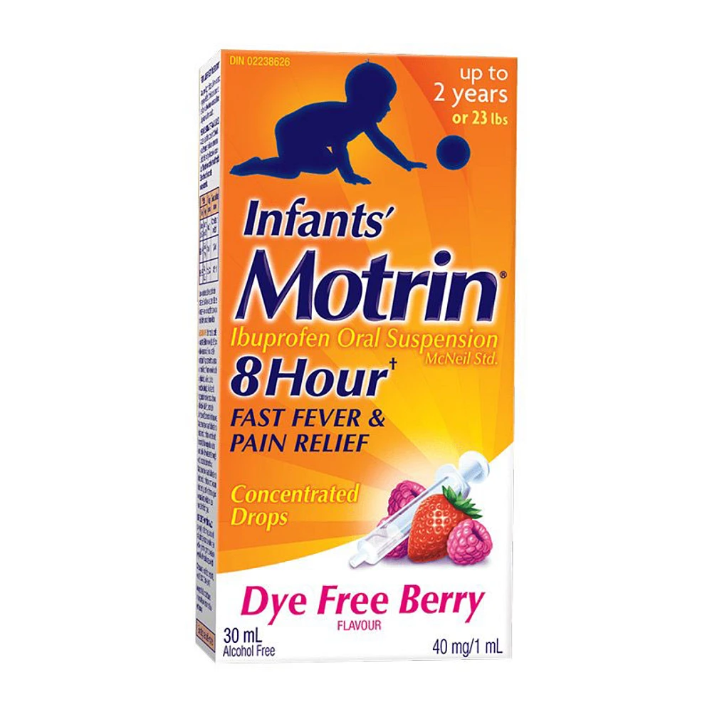 Motrin Infants Ibuprofen Oral Suspension Concentrated Drops - Dye Free Berry - 30ml