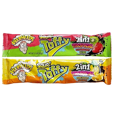 Warheads Sour Tropical 2 in 1 Taffy Chewy Bar - 42g