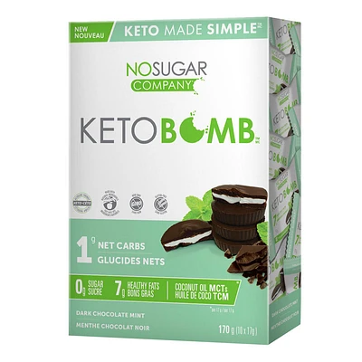 No Sugar Company Keto Bomb - Dark Chocolate Mint - 10 x 17g