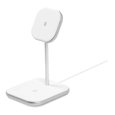 LOGiiX Stance 2-in-1 Mag Wireless Charging Stand + AC Power Adapter - White - LGX-13355