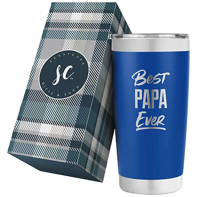 SassyCups Best Papa Ever Tumbler - Navy - 20oz