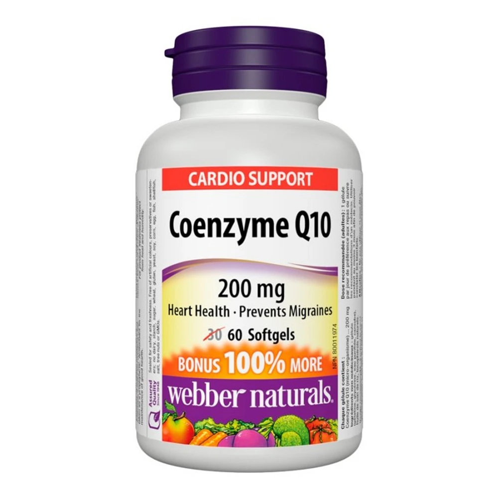 Webber Naturals Coenzyme Q10 Softgels - 200mg - 60's