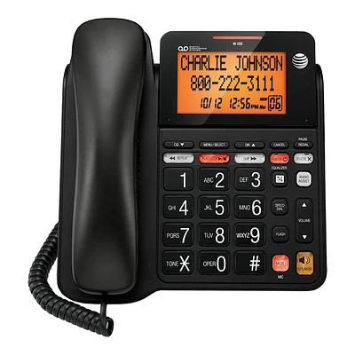 AT&T Corded Phone Answering System with Caller ID/Call Waiting - Black - CL4940