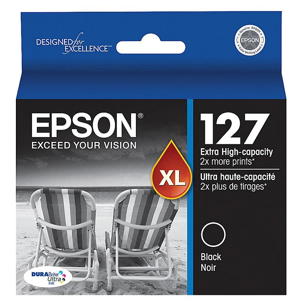 Epson 127 Extra High-Capacity Ink Cartridge - Black - T127120-S