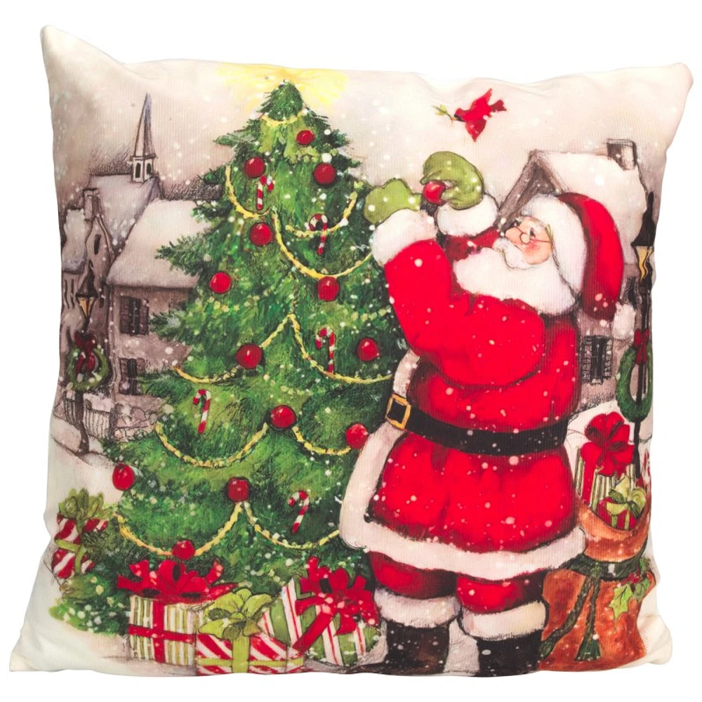 Xmas Cushion Wrap Santa Scene - 16x16inch