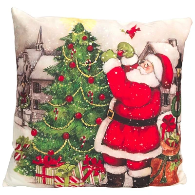 Xmas Cushion Wrap Santa Scene - 16x16inch