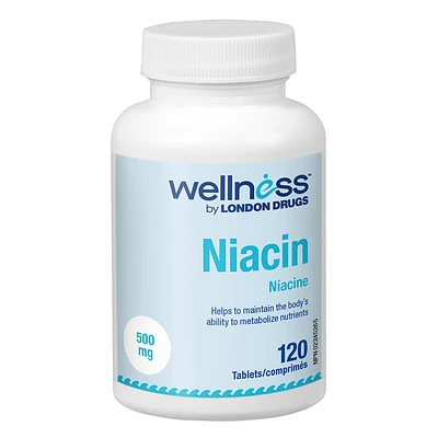 Wellness by London Drugs Niacin - 500mg - 120s