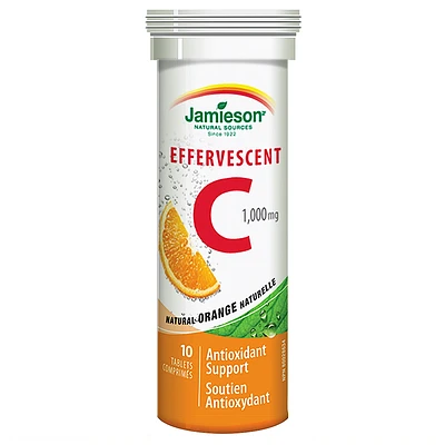 Jamieson Effervescent C 1,000 mg - Orange - 10's