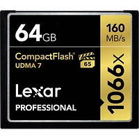 Lexar Professional 1066x Compact Flash Card - 64GB - LCF64GCRBNA1066