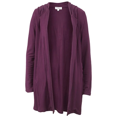 Fashion Essentials Open Hoody Cardigan - Purple