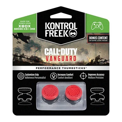 KontrolFreek Call of Duty: Vanguard Gamepad Attachment Tip Pads for Xbox One/Series X|S - Black On Red - 2579-XBX