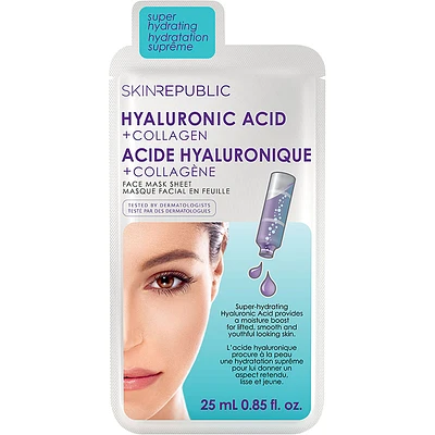 Skin Republic Hyaluronic Acid + Collagen Face Mask Sheet