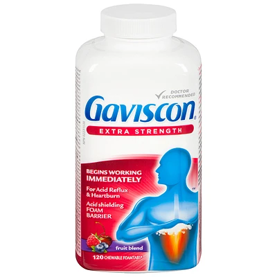 Gaviscon Extra Strength Chewable Foam Tabs - Fruit Blend - 120s