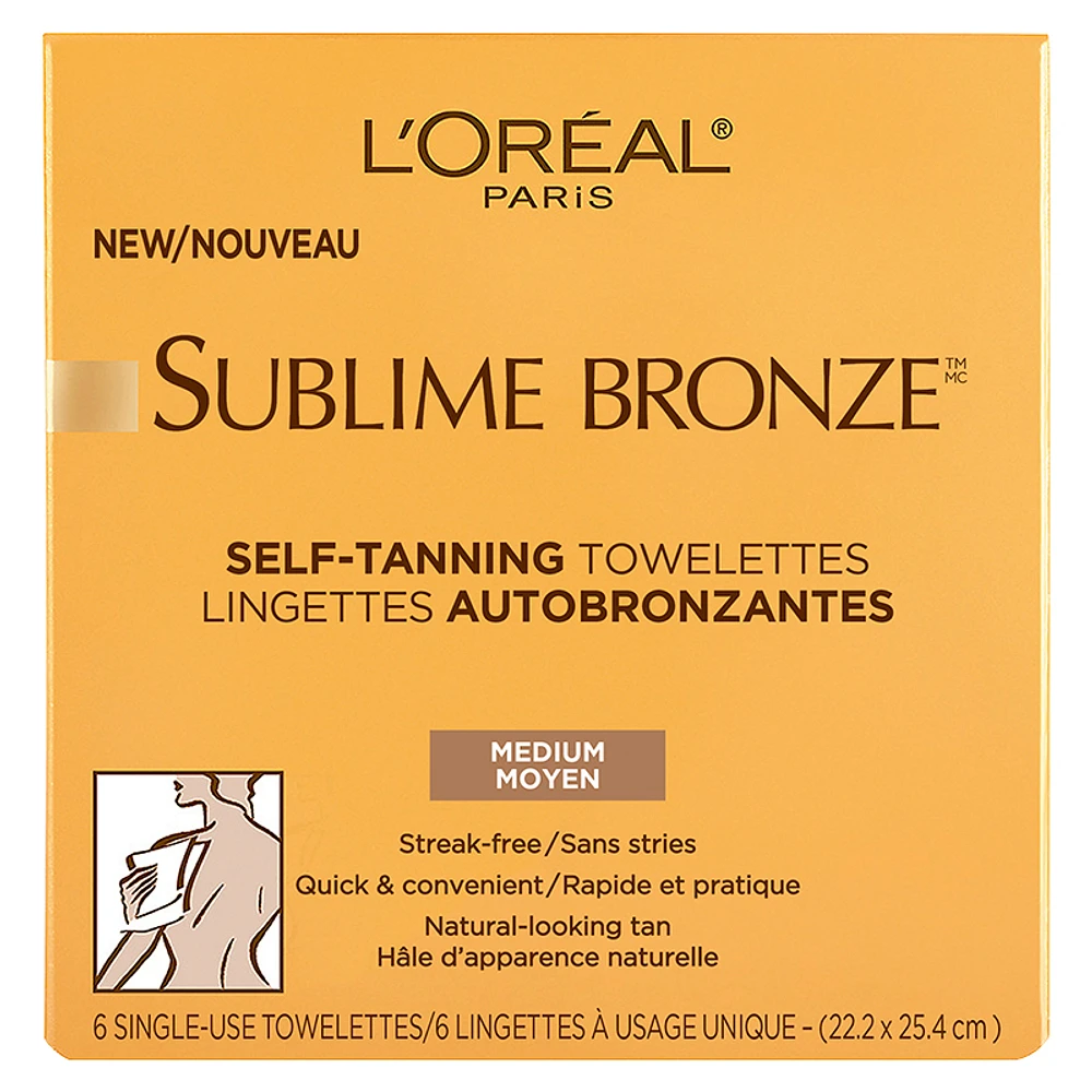 L'Oreal Sublime Bronze Self-Tanning Towelettes - 6s