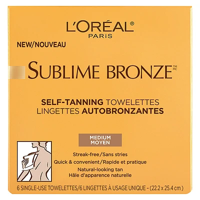 L'Oreal Sublime Bronze Self-Tanning Towelettes - 6s