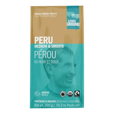 Level Ground Peru Ground Coffee - Medium Roast - 300g
