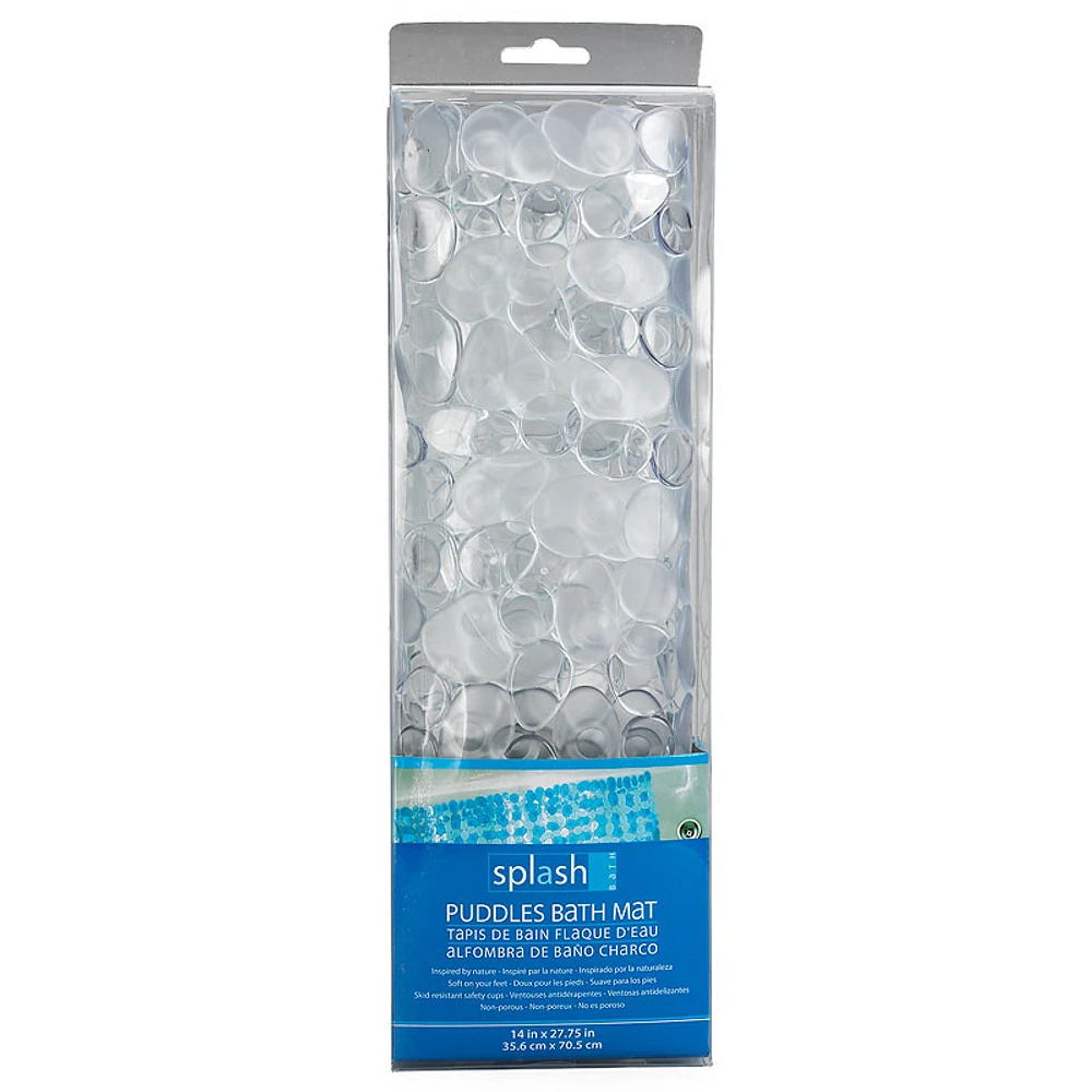 Splash Home Puddles Bath Mat - Clear