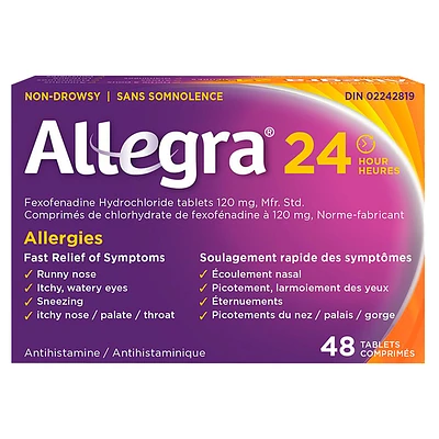 Allegra 24 Hours Antihistamine Tablets - 120mg/48s
