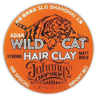 Johnny's Chopshop Asian Wild Cat Hair Clay - Strong Matt Hold - 70g