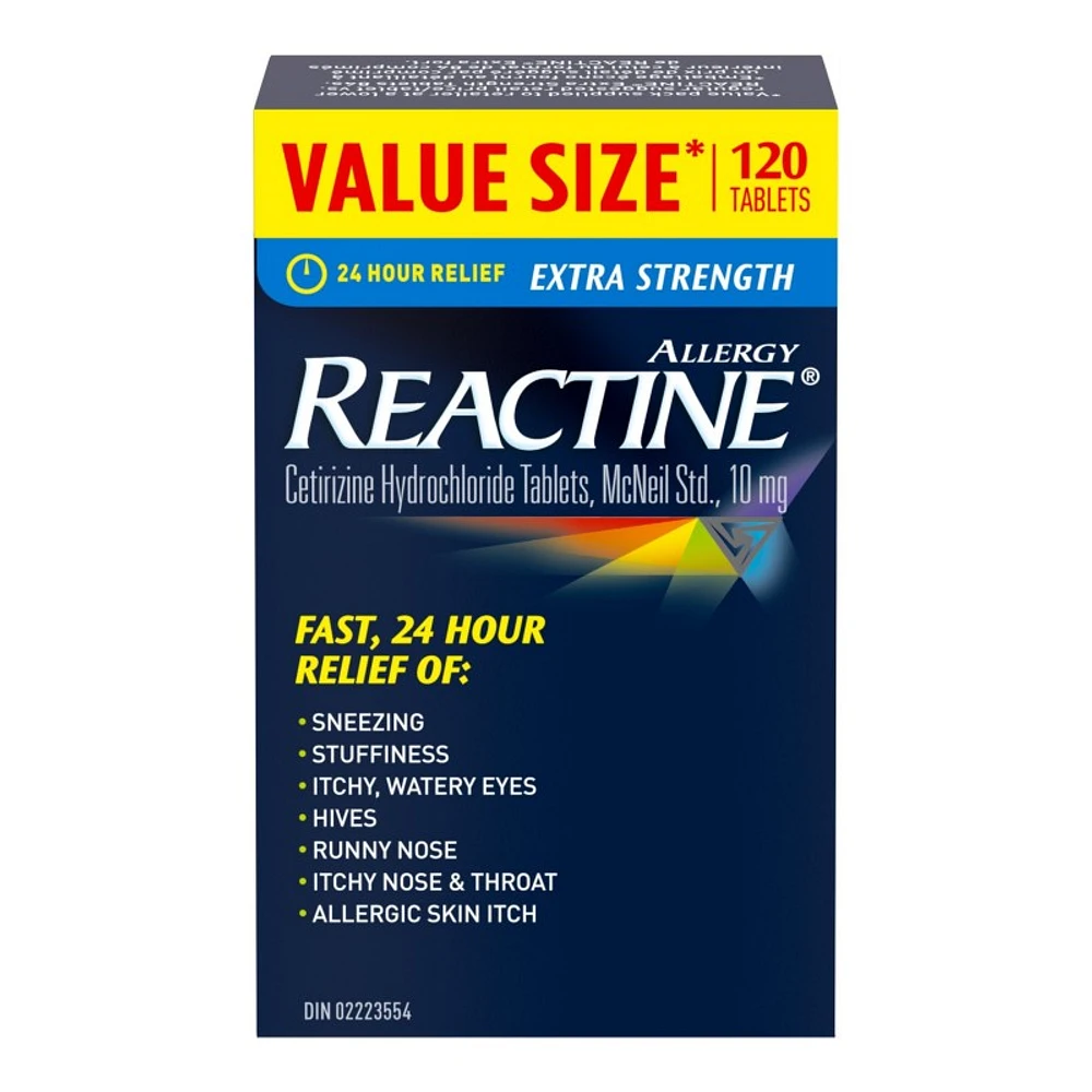 Reactine Allergy Extra Strength Cetirizine Hydrochloride Tablets - 10mg - 120's