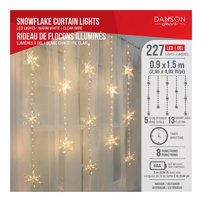 Danson Decor String Lights - Snowflake Curtain - 227 Lights