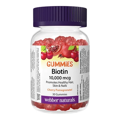 Webber Naturals Biotin Gummies - Cherry Pomegranate - 30's