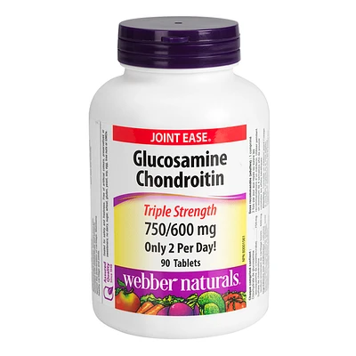 Webber Naturals Glucosamine & Chondroitin Sulfate 750mg/600mg - 90s