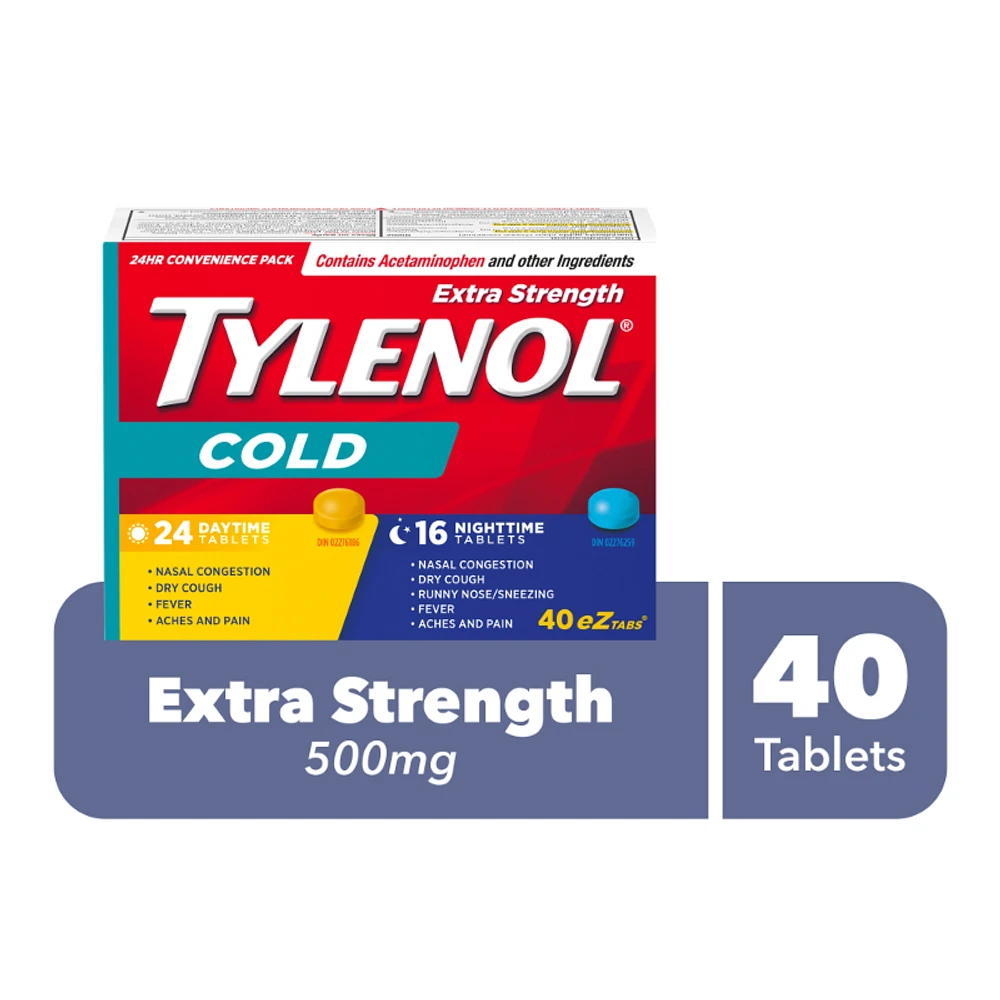 Tylenol* Cold Daytime & Nighttime Eztabs - Extra Strength - 40s� �