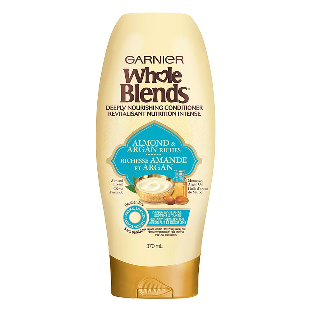 Garnier Whole Blends Deeply Nourishing Conditioner - Almond & Argan Riches - 370ml