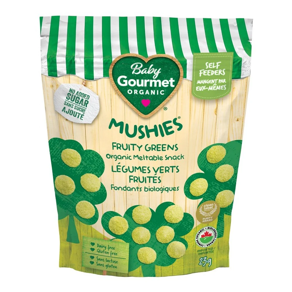 Baby Gourmet Mushies Snacks - Fruity Greens - 23g